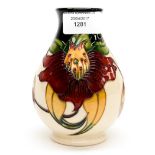 A Moorcroft vase in the Anna Lilly pattern, designed by Nicola Slaney, shape 7/5,