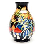 A Moorcroft Trial vase in the 'Birds and Toadstools' pattern, standing approx 27 cm high,