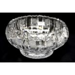 A large cut glass punch bowl or rose bowl,