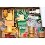 A collection of Britains farm toys, including Land Rover, Combine Harvesters, Bailer,