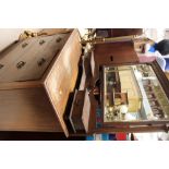 An Edwardian Art Nouveau oak dressing chest,