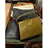 Ten assorted hand bags to include leather and PVC etc 1980/90s and clutch bags etc