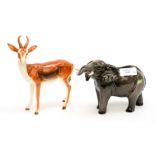 A Beswick Elephant and Antelope (2)