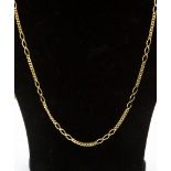 A yellow metal chain necklace, 58 cm long, 8.