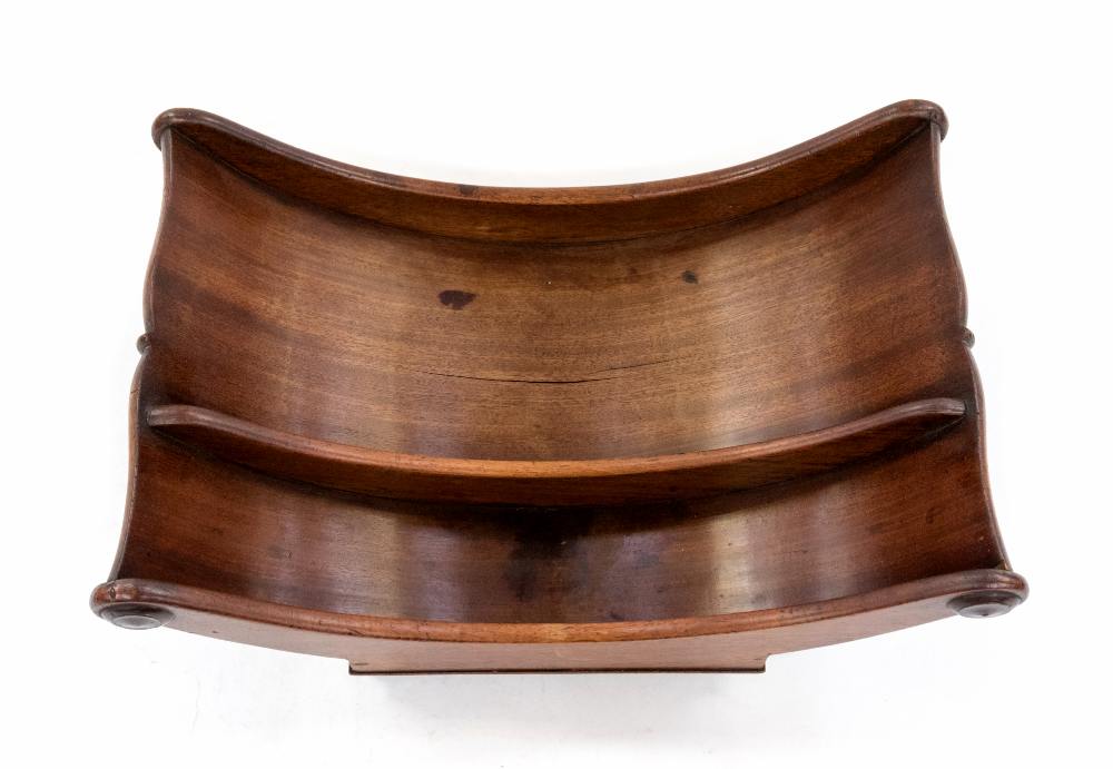 A George III mahogany cheese trough, circa 1815, on brass caster feet, twin section boat form, - Image 2 of 2