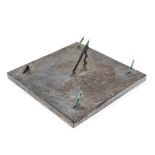 A 19th century slate and copper sundial, engraved and dated 1859,