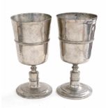 A pair of William Eddon style footed pewter cups or chalices, cica 1730-1770, 7 7/8 inch,