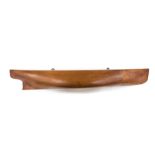 A teak half model hull of a Bristol built Motor Coaster, wall hanging,