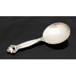 Johan Rohde for Georg Jensen, a Danish silver Acron or Konge pattern caddy spoon, designed 1915,