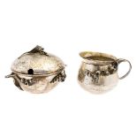 A Polish modernist silver sugar bowl and jug,