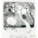 Geoffrey Clarke RA (1924-2014), Untitled abstract, monoprint 1974, signed, 19cm x 18cm,