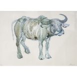 Elisabeth Frink RA (1930-1993), Water Buffalo, print, signed and numbered 34 of 50, 40cm x 57cm,
