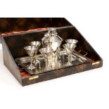 An Art Deco silver plated cocktail set,