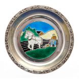 A Norwegian silver and enamelled pin dish, probably Thorvald Marthinsen,