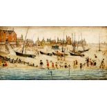 Laurence Stephen Lowry RA (1887-1976), The Beach, print, Fine Art Trade Guild stamp,