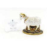 Royal Crown Derby Heraldic Derbyshire Ram, limited edition 279/950, with certificate, 1st quality,