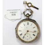 A silver pocket watch,