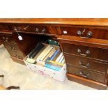 A George III style mahogany twin pedestal desk