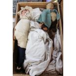 A suitcase of dolls and toys to include, possibly a Chad Valley ( Norah Wellings) Dwarf 'Sleepy',