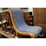 A mid Victorian mahogany slipper chair,