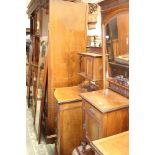 A Victorian walnut dressing table, with mirrored back,