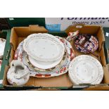 A collection of ceramics, including three early 19th Century Derby Bloor plates,