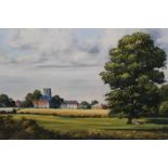 An oil on canvas painting of Stickney Lincolnshire, signed R.