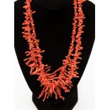 A branch coral double row necklace approx 16'' in length