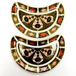 Royal Crown Derby Imari 1128 two crescent side plates (2)