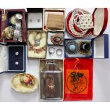 Assorted costume jewellery and watches to include a 1950s Rotary watch, Ronson lighter,