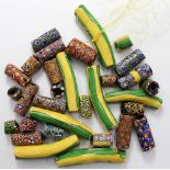 A bag of mille fiore glass beads in various patterns and sizes (31)