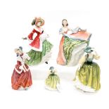 Royal Doulton figures 'Wintertime' HN 3622, 'Buttercup' HN 2309, 'Ann' HN 3259,