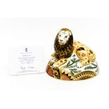 Royal Crown Derby Nemean Lion, limited edition 137/750, with certificate, 1st quality, gold stopper,