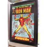 A Marvel comics group poster (cover of a comic) with certificate signed by Stan Lee