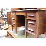A George V Oak tambour fronted writing desk