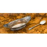 A silver boat shaped dish, hallmark Sheffield 1894,