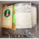 A box containing sporting memorabilia,