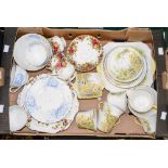 A Shelley Daffodil part tea service with a Victorian part tea service,