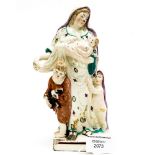 An early 19th Century Pearlware figure group depicting charity figure of a mother and children,