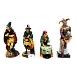Four Royal Doulton figures, The Fortune Teller, The Jester,