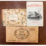 An album of Senior Service cigarette cards, trains,