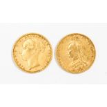 Sovereigns 1881 Young Head and 1890 Jubilee Head (2)