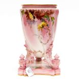 A Worcester circa 1884 vase, a late Victorian Campaign/Empire style ,