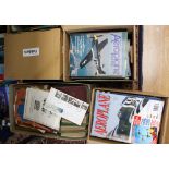 Aircraft magazines, four boxes to include war time ephemera, steam, oil and marine technical books,