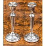 A pair of silver candlesticks, Birmingham 1972, A.T.