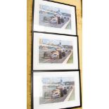 Formula 1 Memorabilia: A pair of Michael Turner limited edition prints signed by Nigel Mansell in