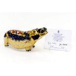 A Royal Crown Derby Hippopotamus, limited edition 660/2500, with certificate, 1st quality,