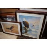 Artist's proof and limited edition prints of labradors, birds of prey,