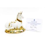 Royal Crown Derby Mythical Unicorn, limited edition 456/1750, with certificate, 1st quality,