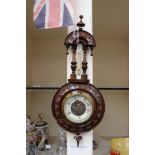 A Victorian oak wall barometer